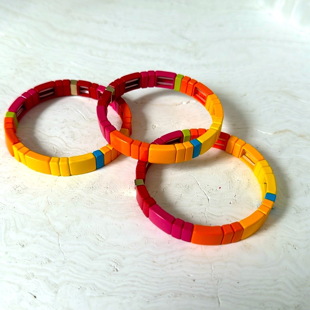 set-of-three Roxanne Assoulin Enamel bracelets EUC